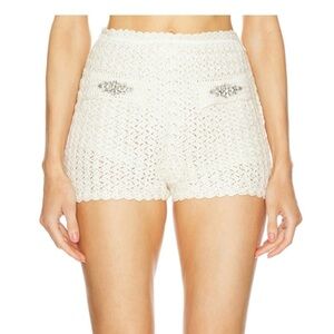 Generation Love EVA Off-White High Waist Crochet Shorts